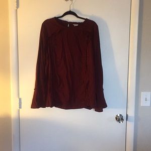 Burgundy Ava & Viv work blouse